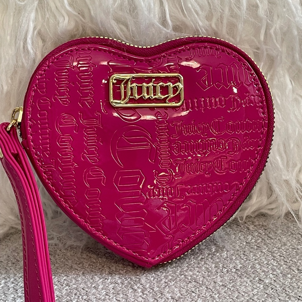 Juicy Couture Pink Zip Heart Pouch